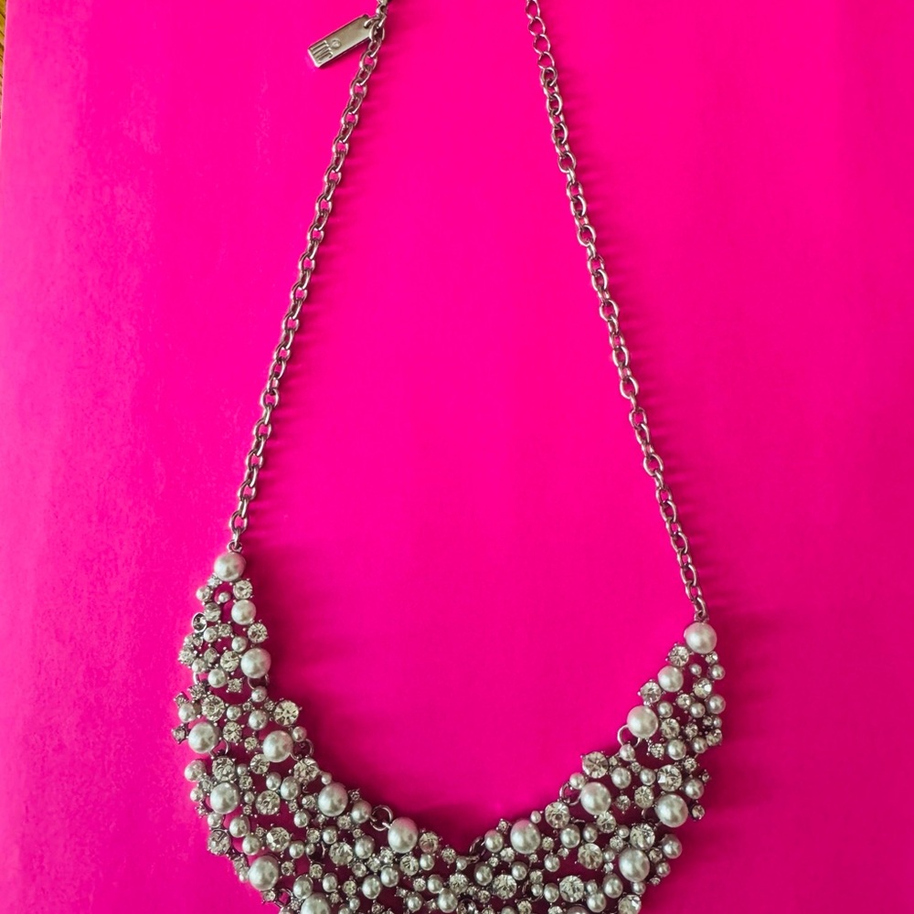 Dazzling Silver Pearl Necklace
